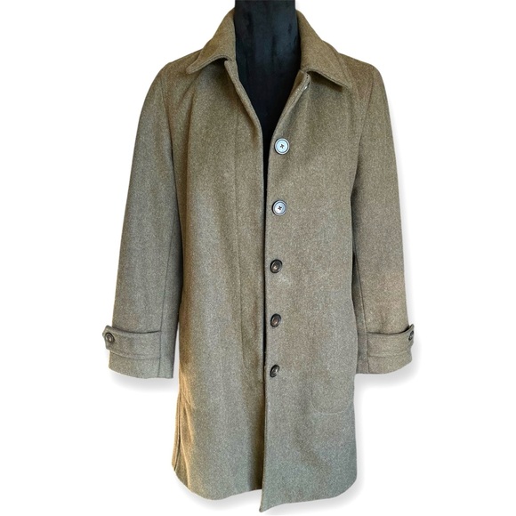 J. Crew Women's Green Wool Blend Trench Coat - Picture 1 of 9